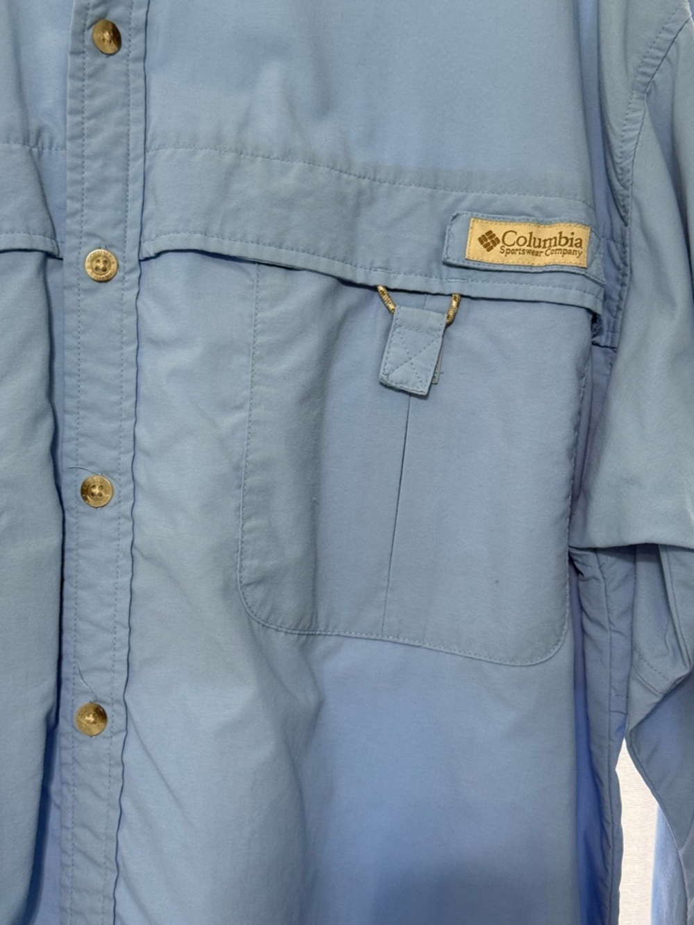 Columbia Light Blue Long Sleeve Button-Up Outdoor Shirt - Picture 2 of 8